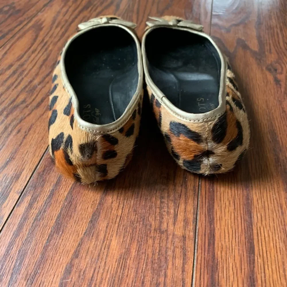 Talbots leather calf hair flats. Size 6